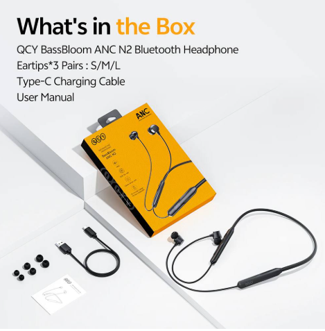 QCY BassBloom ANC N2 In-ear Neckband Headphones