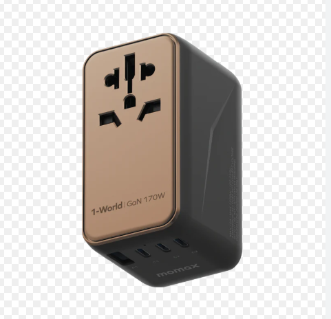 MOMAX UA17D 170W 1-World 4-Port GaN Travel Charger + USB-C Cable