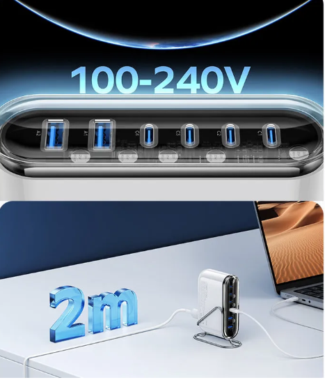 MOMAX 1-Charge Flow+ 120W USB-C & USB-A 6-Port GaN Desktop Charger (UM55)