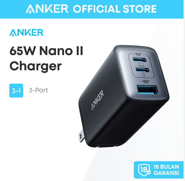 Anker A2667 PowerPort III 3 Port 65W POD Charger Series 7