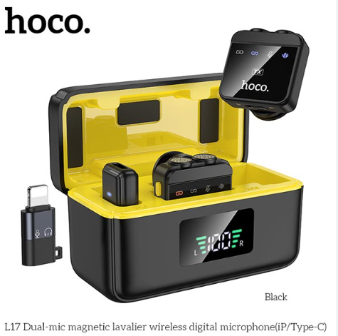 Hoco L17 wireless digital microphone dual magnetic lapel microphone (iP/Type-C)