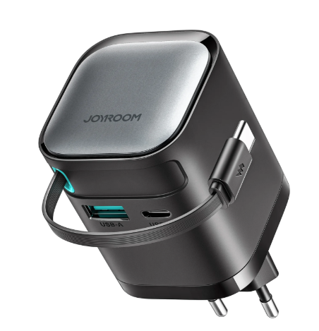 JOYROOM JR-TCL02 GaN 65W Charger with Retractable Cable-B2B