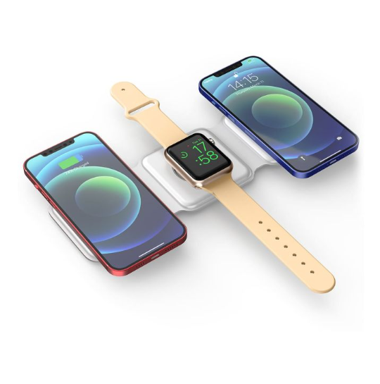 WiWU Power Air M6 3 in 1 Wireless Charging Pad 15W for Phone, Watch, Airpods