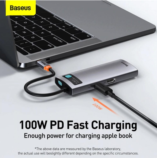 Baseus Metal Gleam Series 9-in-1 Multifunctional Type-C HUB Docking Station Space Gray WKWG060013