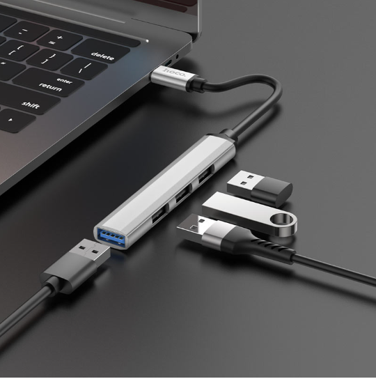 Hoco Hb26 4in1 Type-C to USB3.0 + USB2.0*3 Mini Adapter