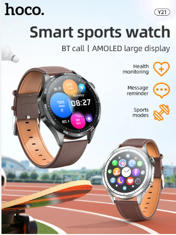 HOCO Y21 1.43inch AMOLED Bluetooth Call Sports Smart Watch