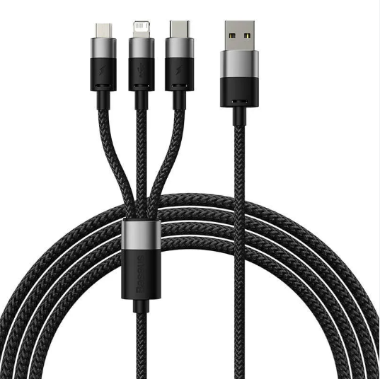 Baseus StarSpeed 3in1 Fast Charging Data Cable USB to Micro Type-C Lightning 3.5A