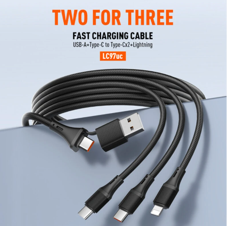 LDNIO LC97UC Two-for-Three 100W Fast Charging Cable