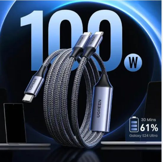 UGREEN US561 2-in-1 Universal 100W PD Type-C Fast Charging Cable (1.5m) | 35087