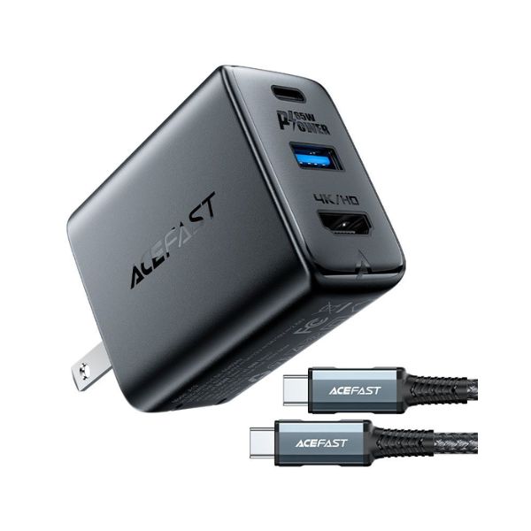 Acefast A19 GaN PD65W Charger Adapter US (With Cable)
